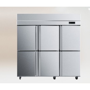 愛雪商用冰箱QB-04L*3金剛款六門雙溫冰箱廚房六門冷藏冷凍柜