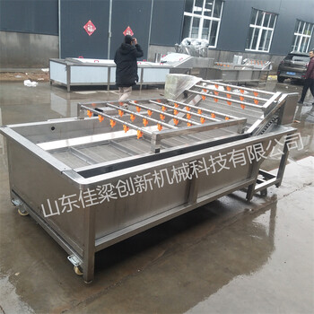 高壓噴淋式蘿卜氣泡清洗機(jī)橙子清洗加工流水線預(yù)制菜加工設(shè)備