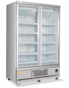 凱雪玻璃門冷凍柜KX-1.2HLD商用雙門低溫展示柜低溫冷凍陳列柜