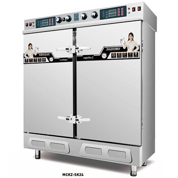 美廚雙門雙控蒸飯柜MCKZ-SK24精工缺水?dāng)嚯娬麸堒?4盤智能電蒸箱