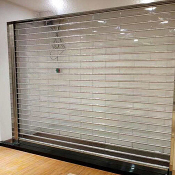 河東區(qū)電動水晶卷簾門定制/商場水晶透明門安裝/源頭廠商
