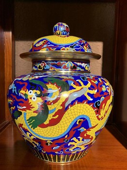 景泰藍(lán)工廠批發(fā)定制景泰藍(lán)銅胎掐絲琺瑯工藝品景泰藍(lán)花瓶擺件
