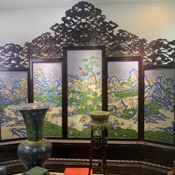 景泰藍(lán)裝飾品景泰藍(lán)家具景泰藍(lán)定制純紫銅胎高溫?zé)凭疤┧{(lán)工藝品