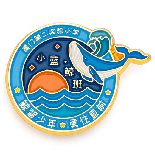 胸前佩戴徽章實驗學校校徽來圖定制