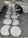 景觀黑山石子-破碎圓形顆粒青黑色石子-庭院景觀黑色碎石子