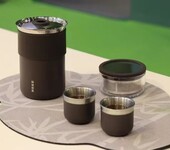 批發(fā)西安純鈦溫顯杯蘇泊爾雙層鈦配茶葉罐鈦茶漏禮盒裝