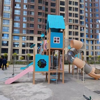PE板滑梯木質兒童幼兒園小區公園戶外游樂設備大型組合PE板滑梯