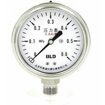 北京布莱迪干式耐震压力表YTHN-100无油耐震压力表可靠厂家