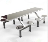 公司职工饭堂餐桌椅201或304员工不锈钢餐桌椅食堂不锈钢餐桌