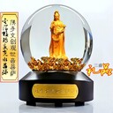 佛教寺廟禮品批發(fā)金箔風水球定制宗教禮品黃金開運風水球