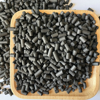 青島市煤質(zhì)柱狀活性炭4.0mm碘吸附值600mg/g黑色條形活性炭