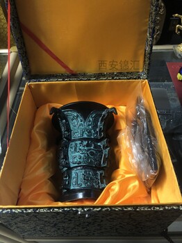 西安何尊仿古青銅器配底座辦公桌擺飾品