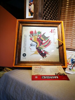 牛皮制作唐代仕女皮影西安皮影畫配開元通寶銅幣陜西特色見面禮