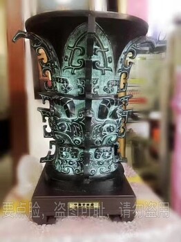 大型何尊青銅擺件陜西仿古商代造型何尊銅尊擺飾定制
