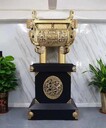 240CM金屬大耳方鼎西安鍍金鍍銅典銅鼎工藝品