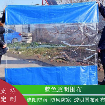 廠家直營pvc透明圍布雨布戶外遮陽防雨布大排擋透明圍布篷布加工