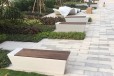 陕西景观项目泰科砼石坐凳现场批筑树池花坛打样工程