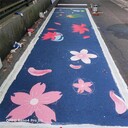 上海嘉定法治公園紅色透水地坪罩面漆冷拌瀝青路面修補(bǔ)施工
