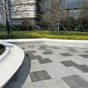 上海閔行區(qū)街道白色泰科石坐凳樹池花壇打磨工藝泰科砼石