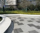 上海闵行区街道白色泰科石坐凳树池花坛打磨工艺泰科砼石图片