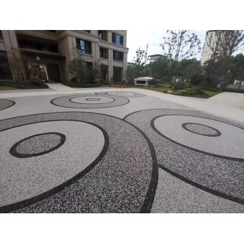 上海天然彩色膠粘石路面施工項目公園膠粘石包工包料