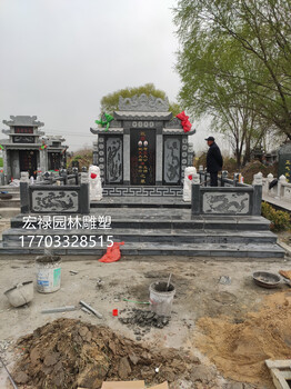 墓碑廠家定制大理石農(nóng)村中式傳統(tǒng)墓碑龍鳳雙人墓碑山西黑墓碑