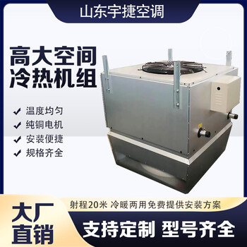 宇捷高大空間垂直送風(fēng)機(jī)組低噪低耗車(chē)間倉(cāng)庫(kù)吊頂式冷暖機(jī)組