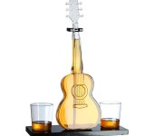 河间华企吉他酒瓶吹制玻璃工艺酒瓶高硼硅玻璃泡酒瓶1000ml