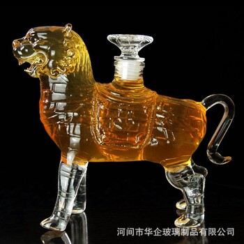 河北華企吹制高硼硅玻璃龍鳳酒瓶馬造型酒瓶工藝酒瓶西鳳酒瓶系列