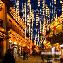 山西太原掛樹發(fā)光字串燈街道景觀亮化霓虹燈古詩詞串燈圖片