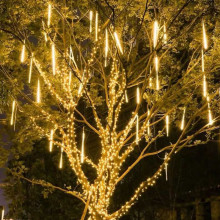 陕西延安过年挂树上的彩灯满天星星灯福袋灯led装饰灯流星雨灯图片