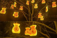 山西晋中公园广场挂树上的彩灯闪灯串灯防水藤球灯冰条灯福袋灯