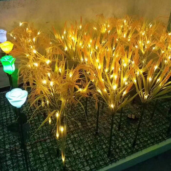 山西太原公園防水地插燈景區(qū)草坪麥穗燈玫瑰燈仿真花燈裝飾燈