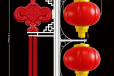 内蒙古赤峰乡村电线杆路灯杆亚克力灯笼三连串太阳能双耳中国结灯