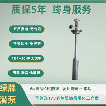 韶关供绿牌防爆化工潜液泵质保5年