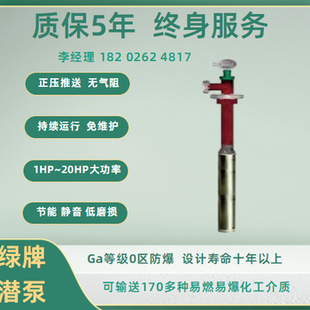 绿牌YQYB化工罐内液下屏蔽泵0区防爆