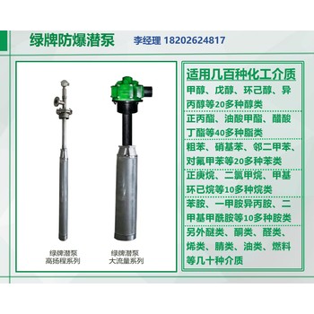 邯郸供绿牌0区防爆化工液下泵质保5年