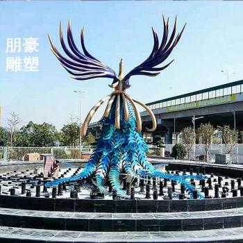 标准雀鸟雕塑生产制造商-喷泉雀鸟雕塑-景点标识标准