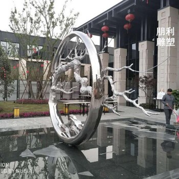 優(yōu)價校園主題雙環(huán)雕塑價格-園林建筑雙環(huán)雕塑-景點標識通用