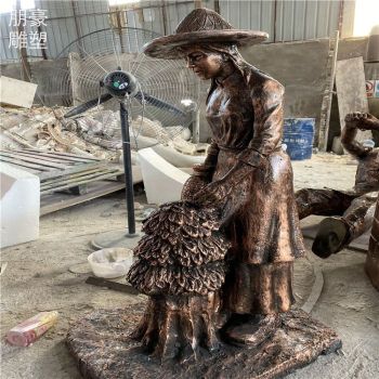 订做洗衣女雕像生产制造-园林小品洗衣女雕像-金属规格定制
