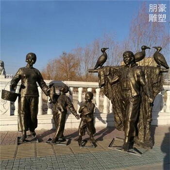 承接校園漁翁銅雕制造廠家-鏡面效果選定-裝飾漁翁銅雕