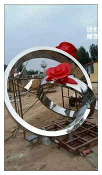 鐵藝指環(huán)雕塑廠家，室外雕塑，大型指環(huán)造型雕塑