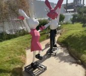 园林景观兔子雕塑价格-广场雕塑-甘肃园林兔子雕塑