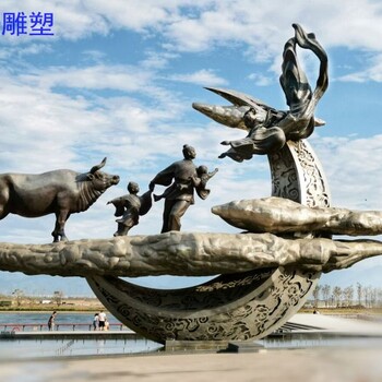 企業(yè)鵲橋會(huì)雕塑制作-街景小品-福建美陳鵲橋會(huì)雕塑