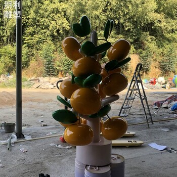 空間臍橙雕塑制造廠家-標識雕塑-吉林園林臍橙雕塑