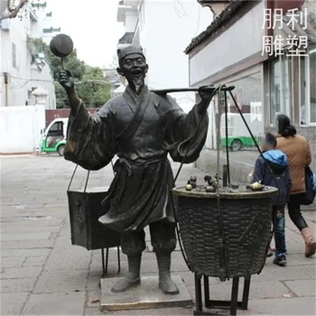 景區(qū)叫賣雕塑供應(yīng)商-花園小品-新疆叫賣電鍍雕塑