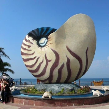 海螺雕塑定制生產商-村標概念-福建海螺玻璃鋼雕塑