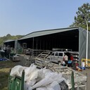水泥地面?zhèn)}庫(kù)伸縮雨蓬固定式推拉雨棚大跨度中間加立柱