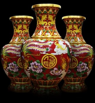 戴嘉林、李榮魁龍鳳合瓶景泰藍(lán)對瓶周期壘器型