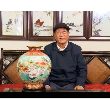 戴嘉林大師景泰藍《和合有余》賞瓶